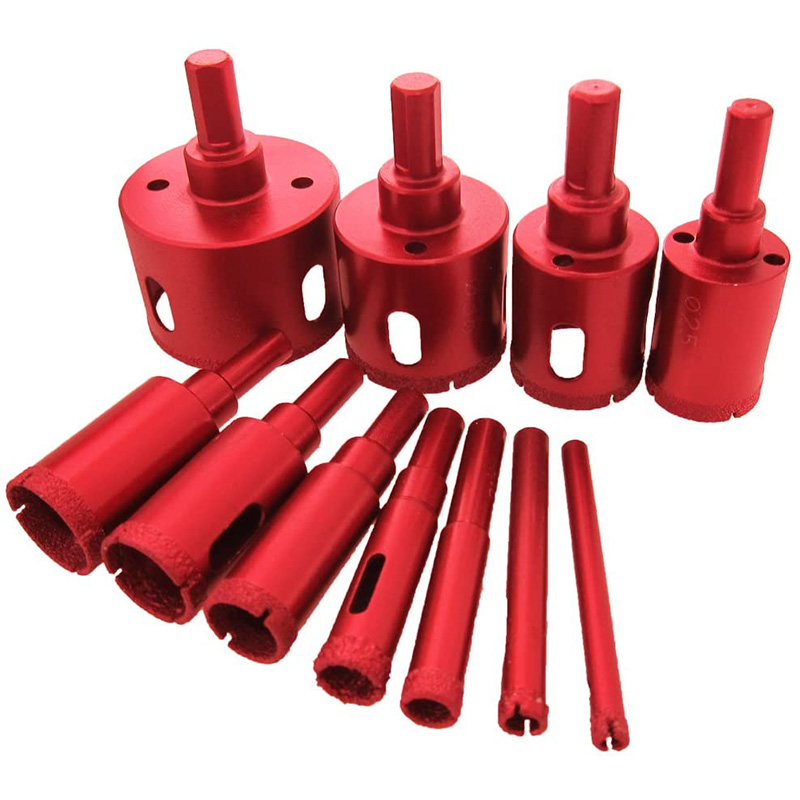 

Diamond Drill Bit Kit Brazed Heavy Duty Hole Saw Set Extractor Remover Tools Hole Saws for Glass,Stone Mandrels Saws