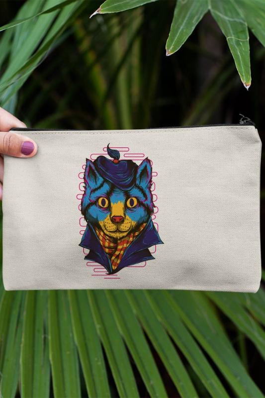 

Angemiel Clutch Sweet Gentleman Cat Portfolio Hand Makeup Bag