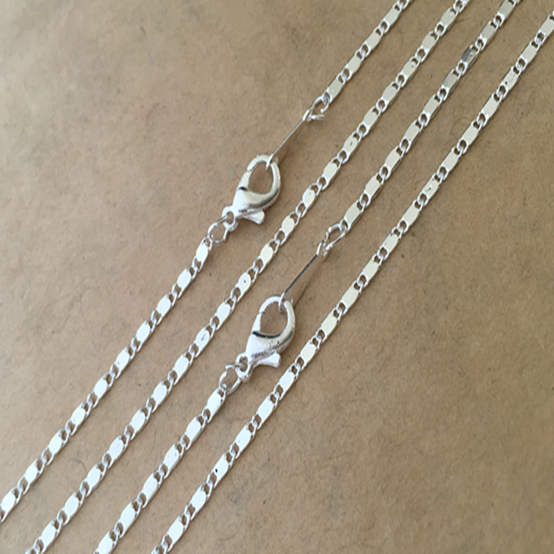 

2MMX42CM Silver Color Necklace Chain With Slobster Clasp Pendant Accessories Chain Pocket Watch 10Pcs/Lot