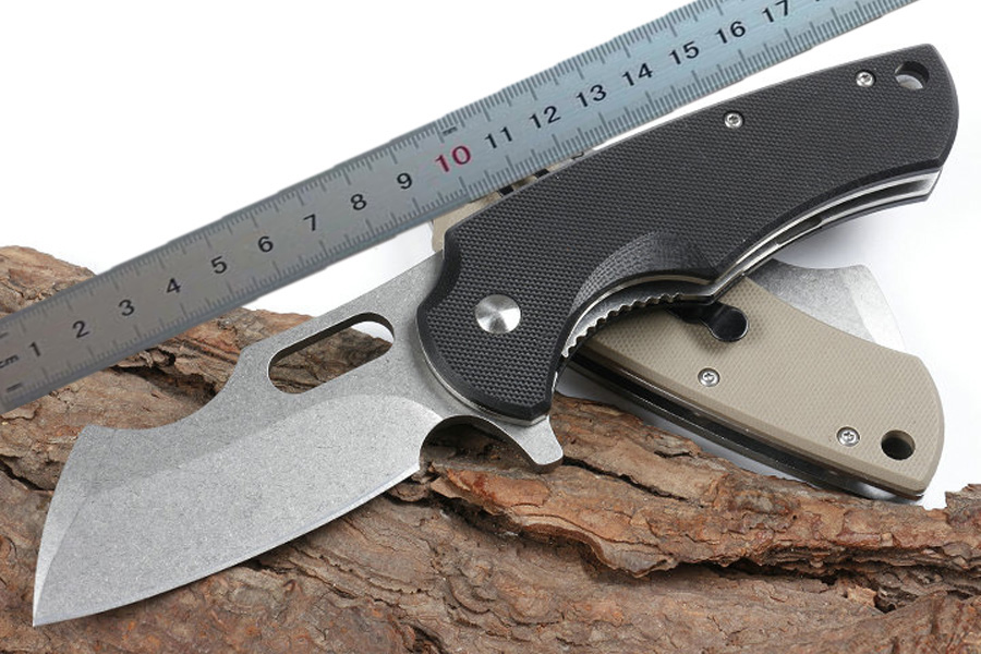 

1Pcs New HHY08 Ball Bearing Flipper Folding Knife D2 Stone Wash Tanto Blade G10 Handle Outdoor Survival Tactical Folding Knives