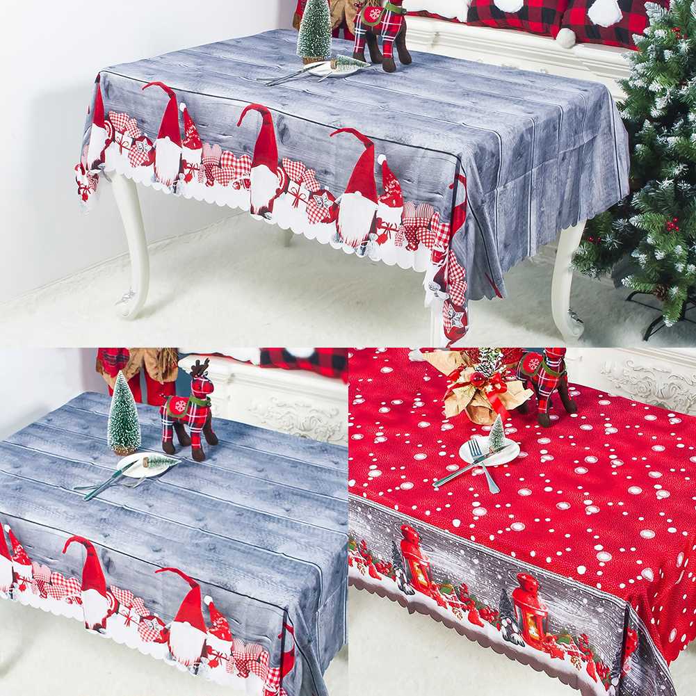 

Christmas Tablecloth Rectangular Table Cover Wedding Home Party Decoration Polyester Christmas Festive Diningt Table Cloth Home