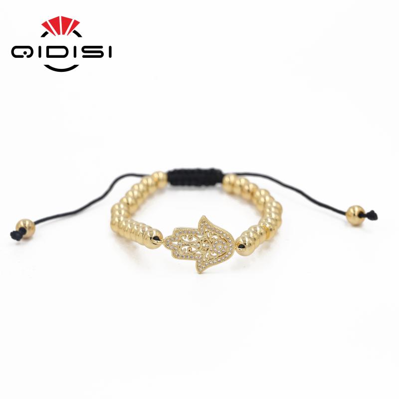 

Beaded, Strands Charm Men Woman Golden Stainless Steel 6MM Beads Bead Bracelets. Cubic Zirconia Bracelet CZ Bracelet. Length Adjustable