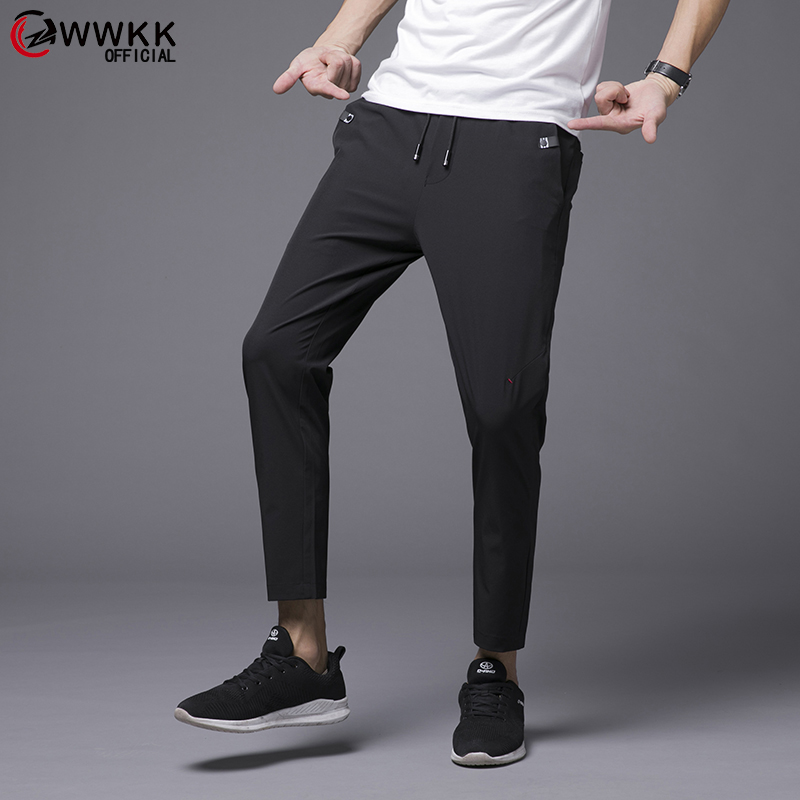 

WWKK 2020 Summer New Men's Casual Sweatpants Solid High Street Trousers Men Joggers Oversize High Quality Men's Pants 8XL, Black