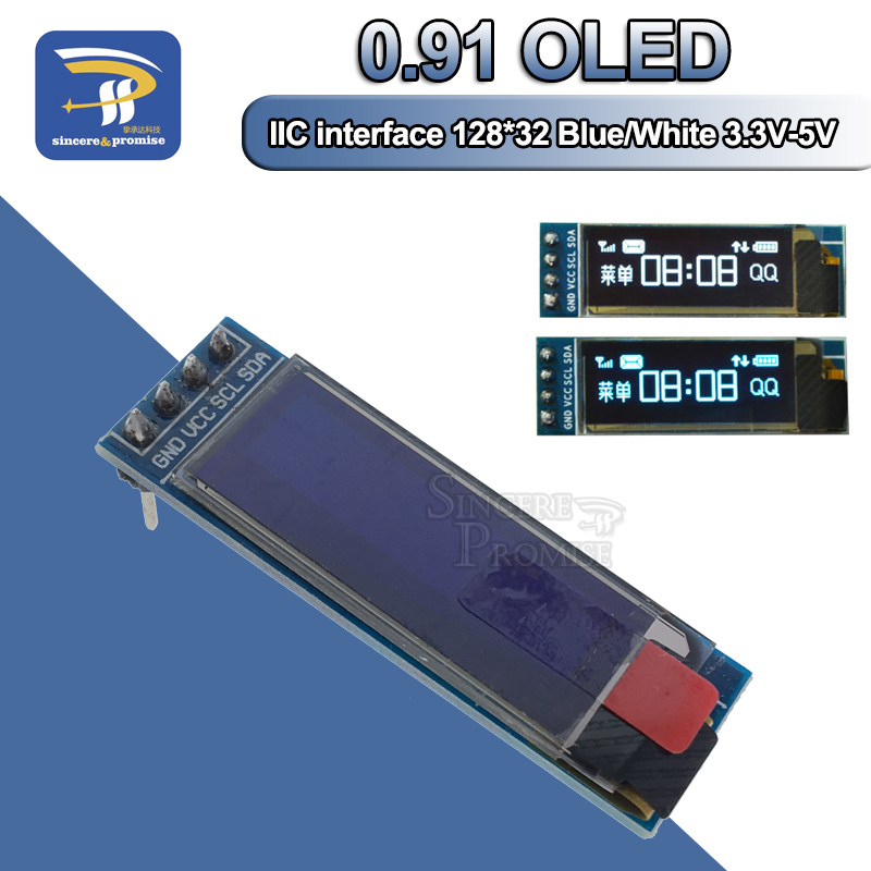 0.91/" SPI Serial 128*32 White OLED LCD Display Module 3.3-5V for Arduino UNO R3