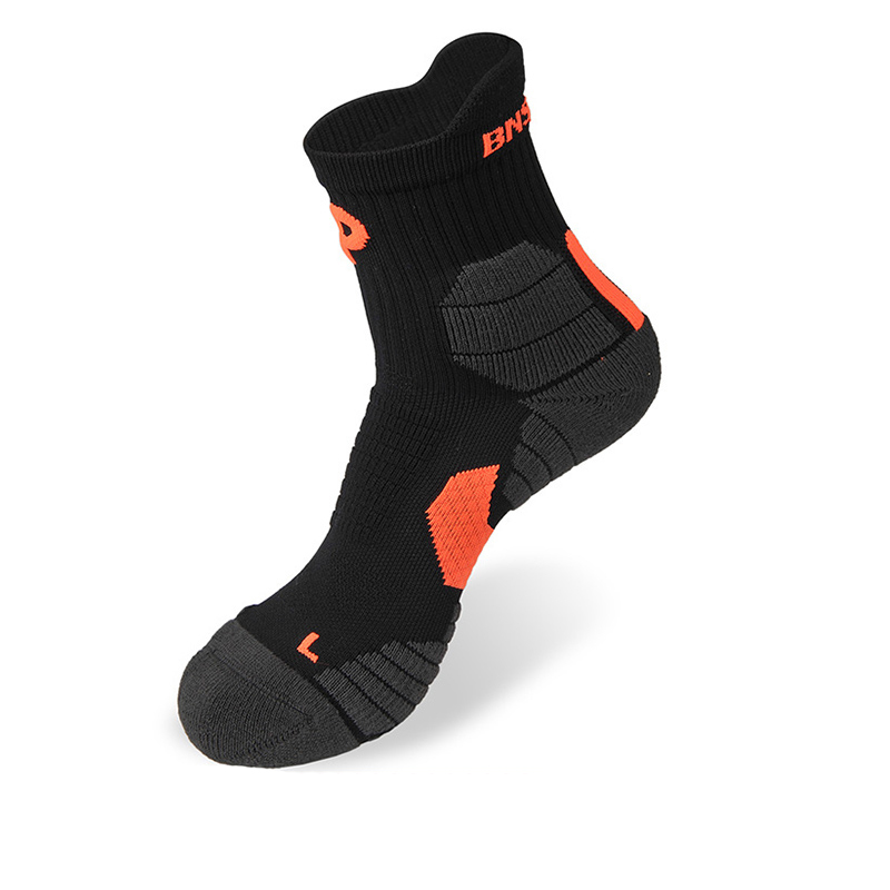 

Men Cool Polyester Short Socks High Quality Colorful Casual Adult Warm Cotton Sport Socks Autumn Quick Dry Socks, Black