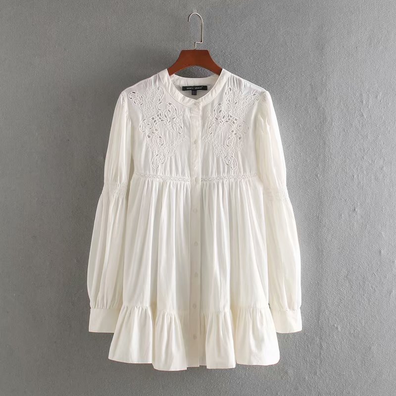 

Woah 2020 Ms CC9617 blouse women blusa feminina blusas new hollow embroidery lace long sleeve shirts w, See chart