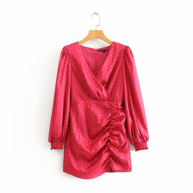 

Aazz55-9612 European and American fashion spot silk satin texture dress, See chart