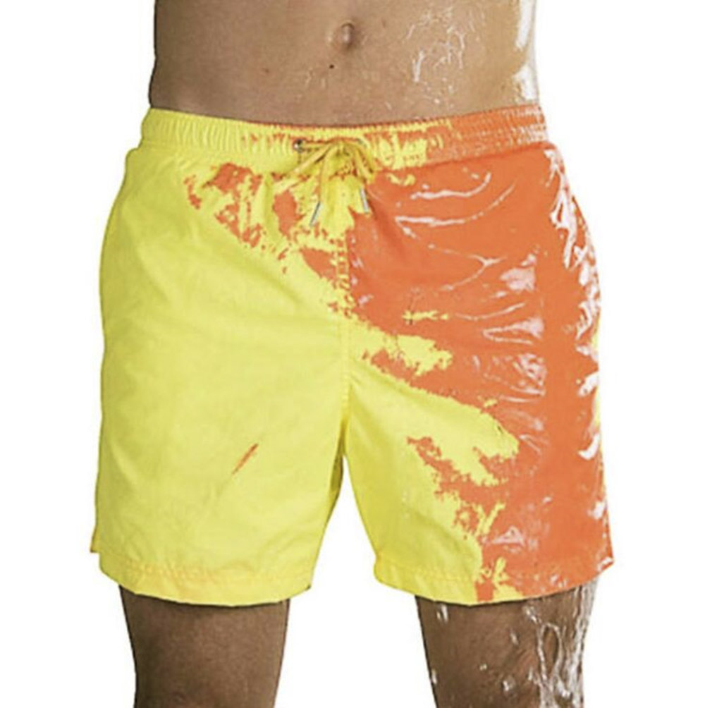 

Swim Shorts Mens Color-Changing with Water Discoloration Beach Pants Summer Men Temperature-Sensitive Swim Trunks Shorts Asian Size S-3XL