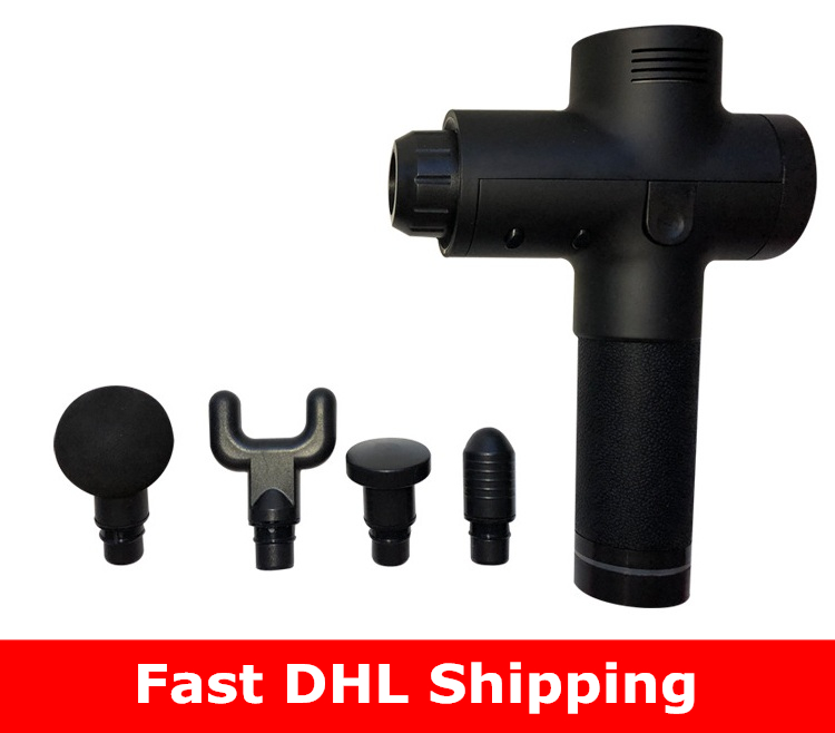 ultra-quiet muscle relaxing fascia gun with 4 massage heads deep tissue therapy massager percussion vibration muscle body massage gun-image-531649349