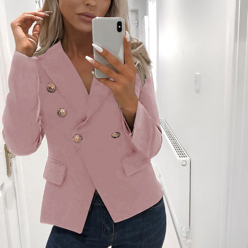 Coolred-Women Commute Regular Fit Button Notch Lapel Jacket Skirt Suit Set