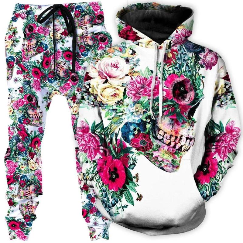 

Newest skull suit Hoodies Fashion Men / Women Long Sleeve Outerwear skull 3d Print pants Novelty Sweatshirts and jogger pant, Suit 01