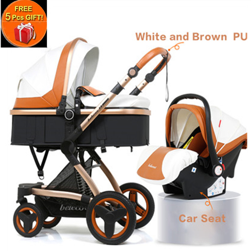 

Belecoo Multifunctional Baby Stroller 2 in 1 Carriage High Landscape Pram Suite for Lying and Seating with 5 Gifts