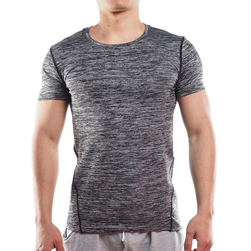 

Solid Color Sweat-absorbent Breathable Running Sports Fitness Shirt T-shirt Thin And Quick-drying Running Clothes Men, Blue