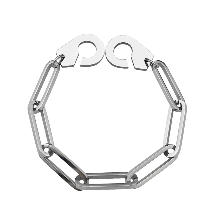 

Link, Chain Hip Hop Party Punk Men Jewelry Stainless Steel Handcuffs Charm Bracelet For Women Accessories Friendship Girl Couple Bracelets