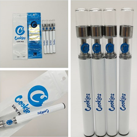 

Cookies Disposable Vape Pen Cartridges 280mAh Vapes Battery Starter Kits 0.5ml Empty E-Cigarettes 1.8mm Oil Hole Atomizers with Packaging Bag