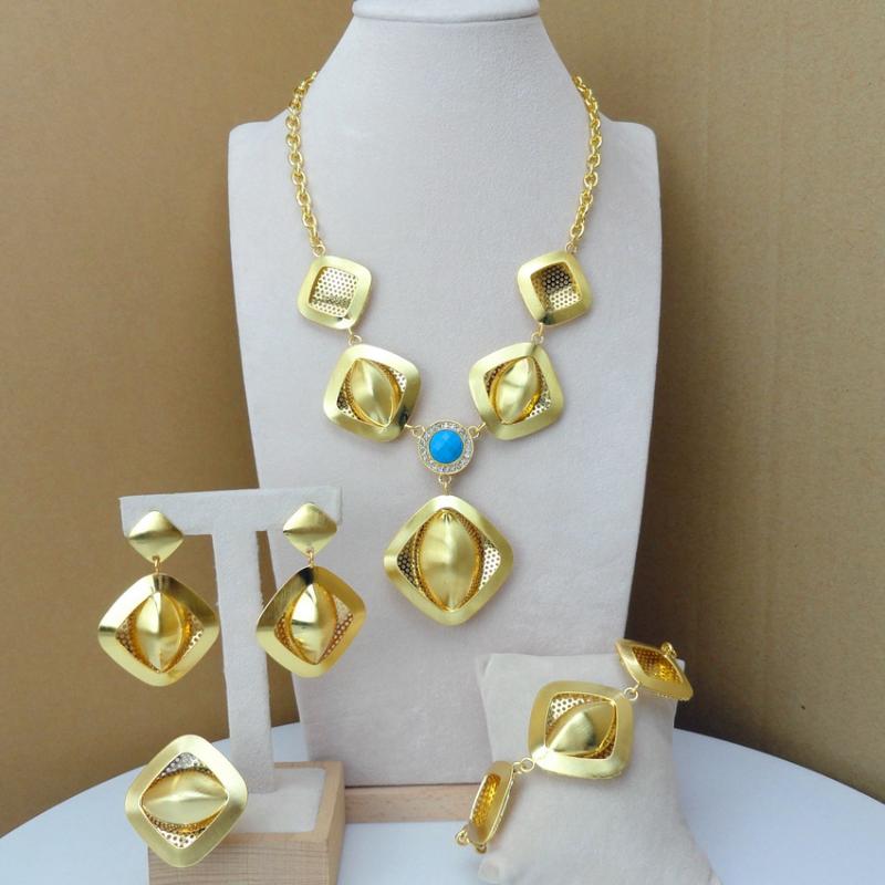 

Yuminglai Dubai Costume Jewelry Artificial Necklace Sets for Women FHK7038, As pic