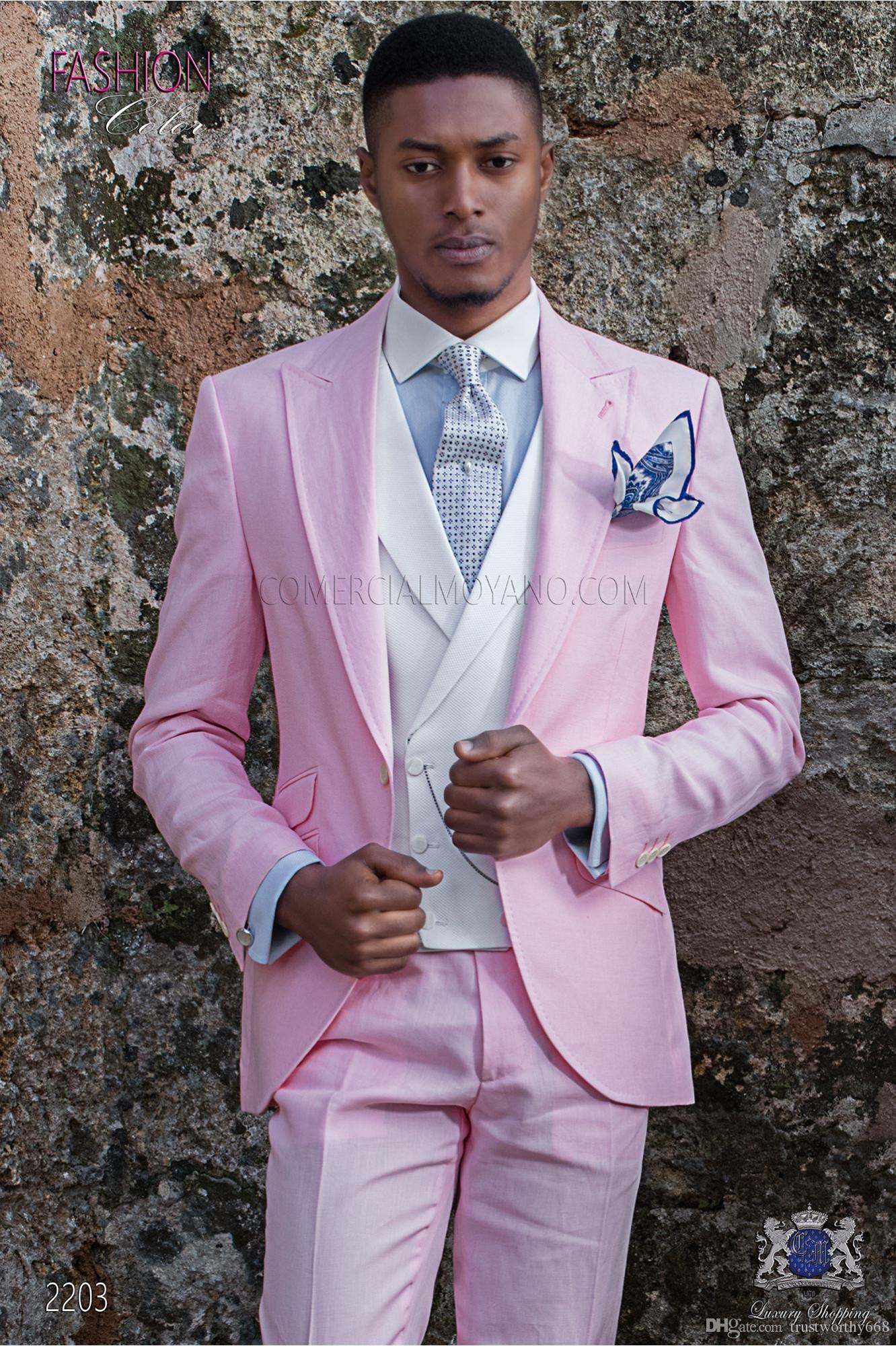

Popular One Button Groomsmen Peak Lapel Groom Tuxedos Men Suits Wedding/Prom Best Man Blazer ( Jacket+Pants+Vest+Tie) 200, Same as image