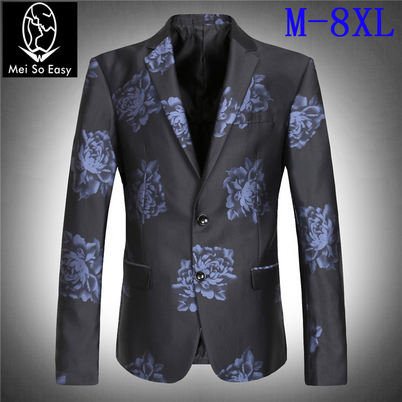 

men's suit jacket blazer high quality flower extra large super big autumn lose money for sell plus size  -4XL 5XL 6XL 7XL 8XL, Flower b