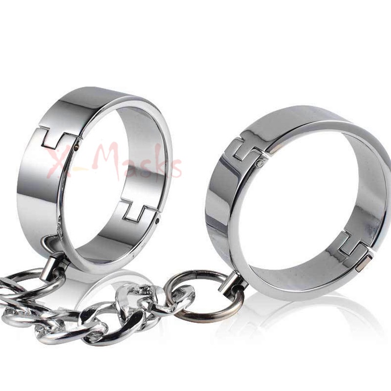 Alloy Handcuffs Ankle Wrist Cuffs Restraint Metal Cuffs Lock Roleplay Couple Fun
