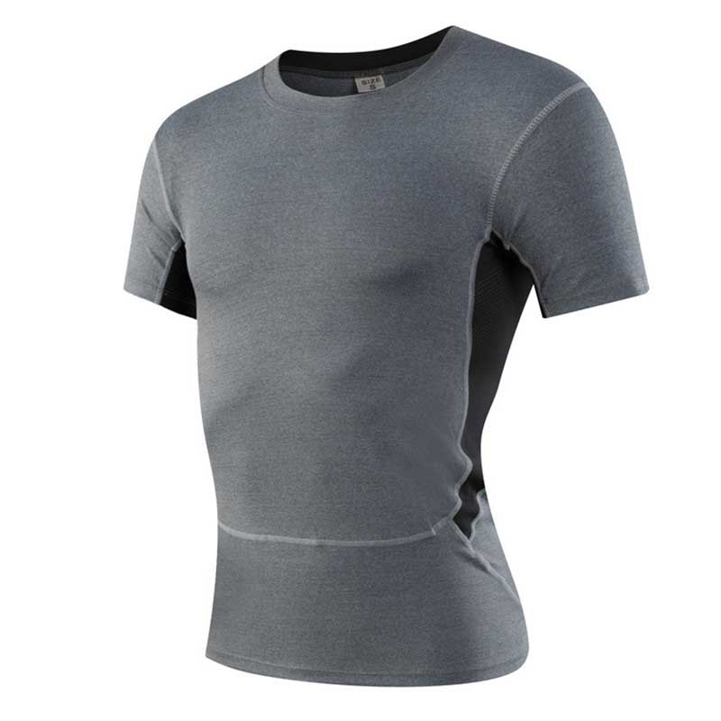 

2020 Men Workout GYM Fitness Tops Tee Sport Run Yoga Train Male Quick Dry Compression Exercise Muslce Bodybuilding T Shirt 1033, Black