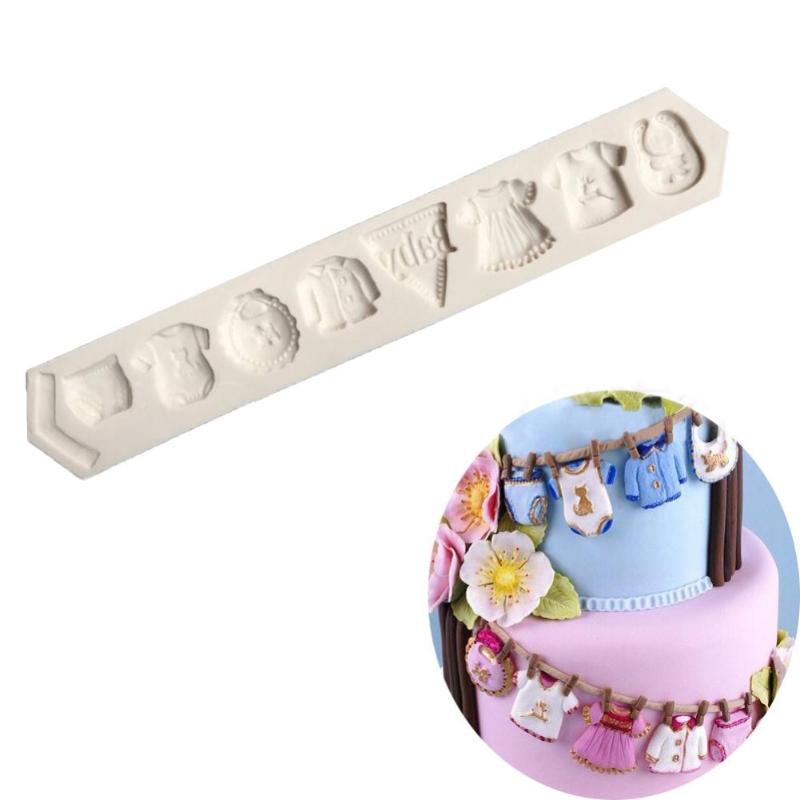 

Kids Baby Clothes Shape Silicone Mold Fondant Cake Decoration Mould Baking Tool