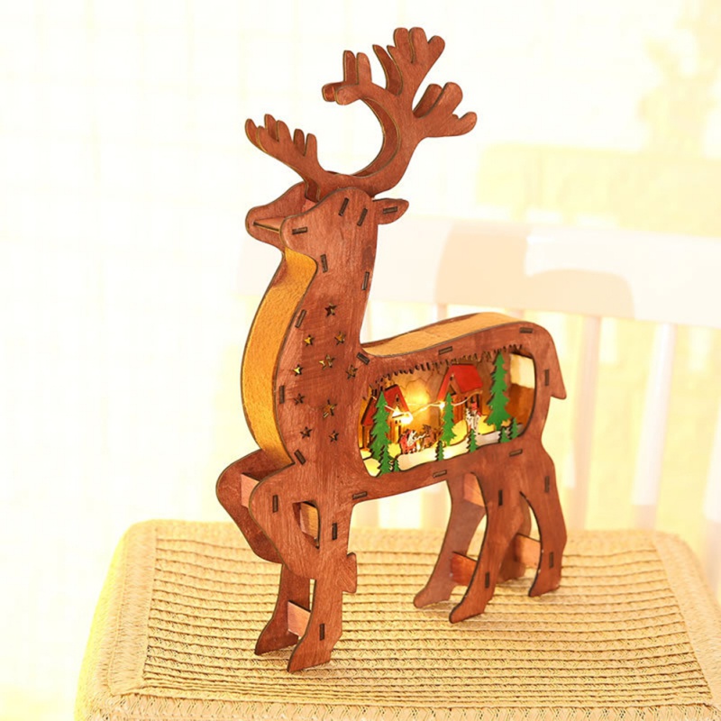 

Home Decoration With Light Household Christmas Decorations Festive Party Supplies Merry Christmas LED Light Elk Shape Desktop