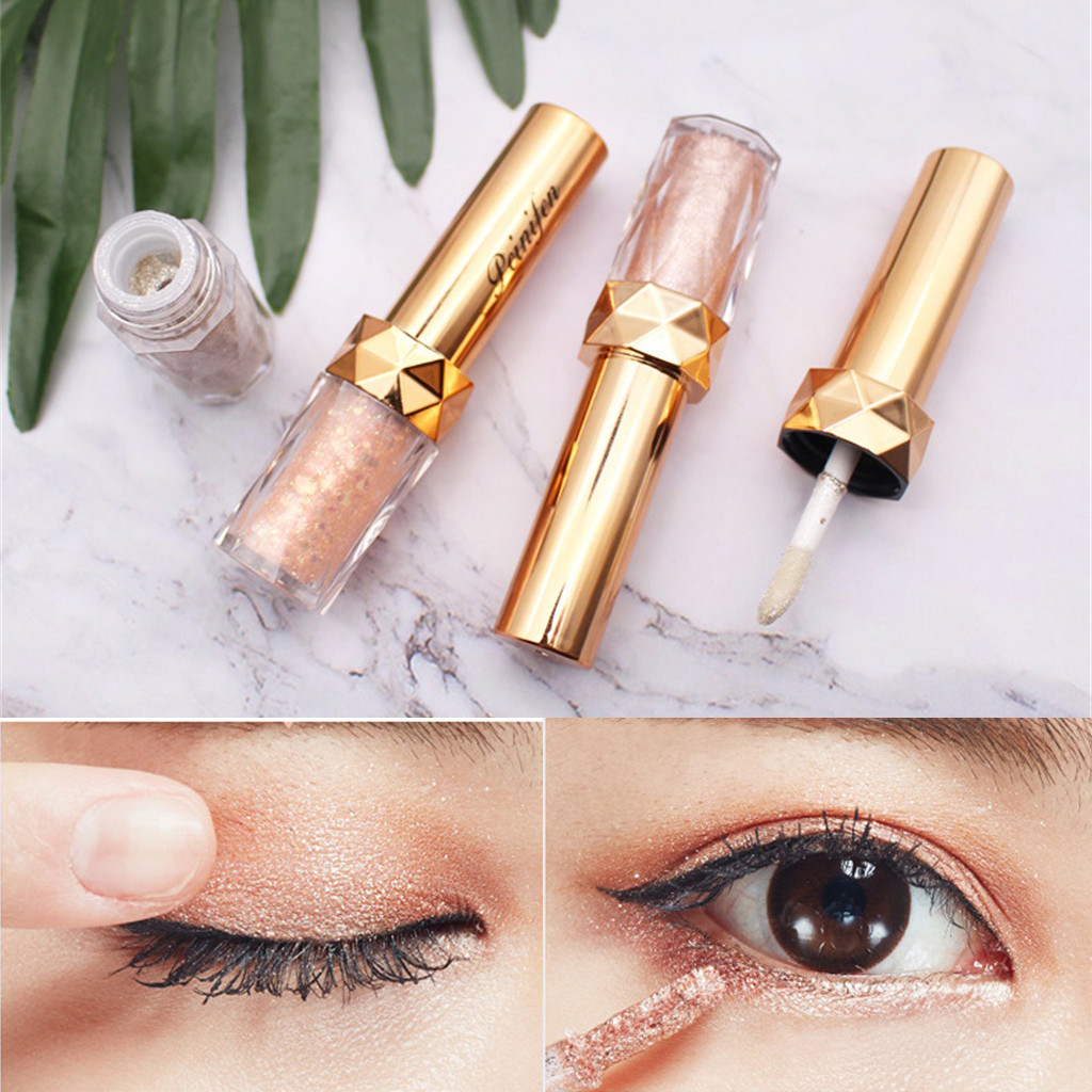 

Portable 6 Colors Metallic Shiny Smoky Eyes Pearl Light Dumb Light Lasting Coloration Waterproof Glitter Glow Liquid Eyeshadow, Army green