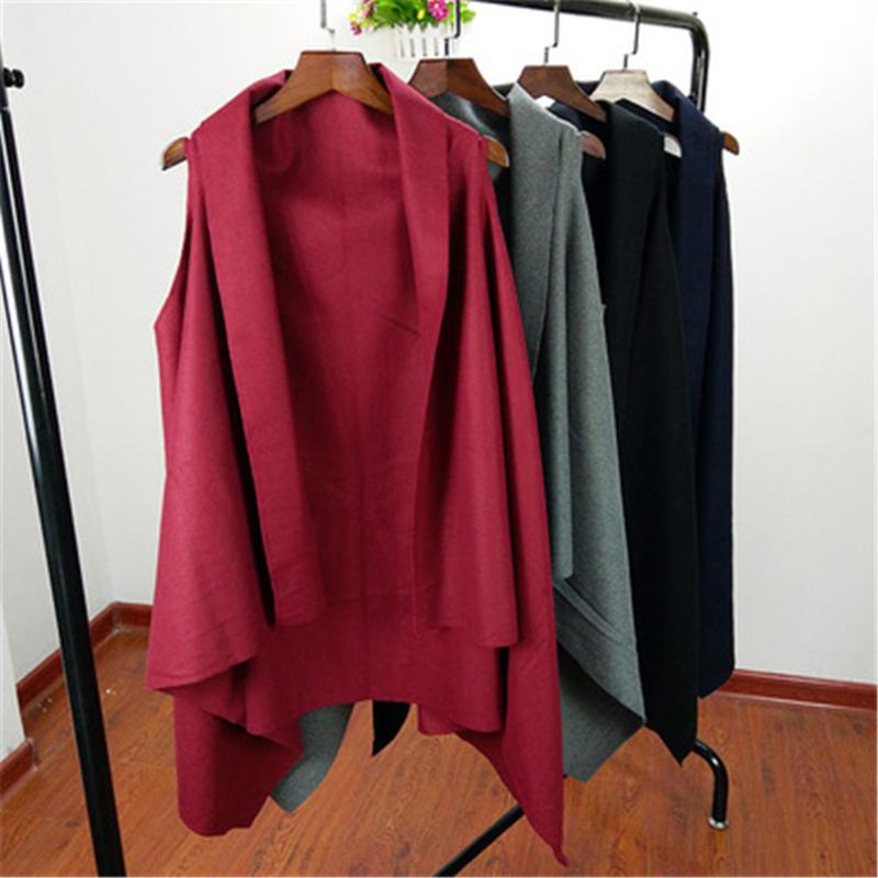 

2020 Korean Fashion Autumn Winter New Sleeveless Outwear Cardigans Loose Casual Women Sweaters Femme Tops ZY4779, Black