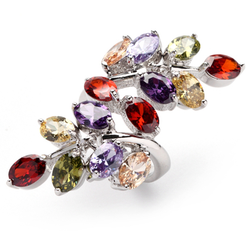 

SHUNXUNZE luxurious Charms vintage Wedding rings for women Morganite Pink red Peridot Blue yellow Purple Cubic Zirconia Rhodium Plated R406