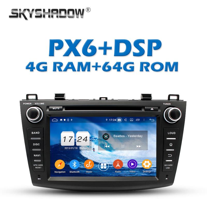 

PX6 Car multimedia DVD Player DSP IPS TDA7851 Android 9.0 4G+64G GPS map RDS Auto Radio wifi Bluetooth 5.0 For 3 2009-2012 car dvd