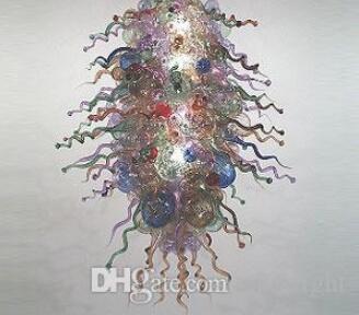 

Hand Blown Glass Chandelier Light Modern Art Glass Lighting Long Size Art Deoc Blown Glass Pendant Lamps for Hotel Decor