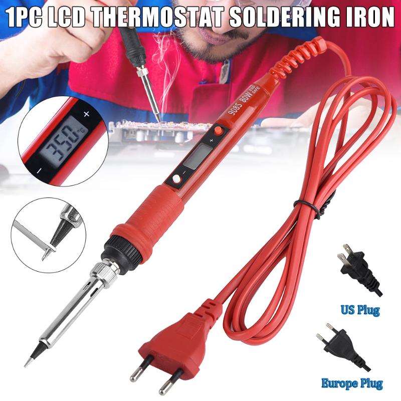 

80W Soldering Iron LCD Digital Electric Welding Tools Constant Temperature Black/Red JS23