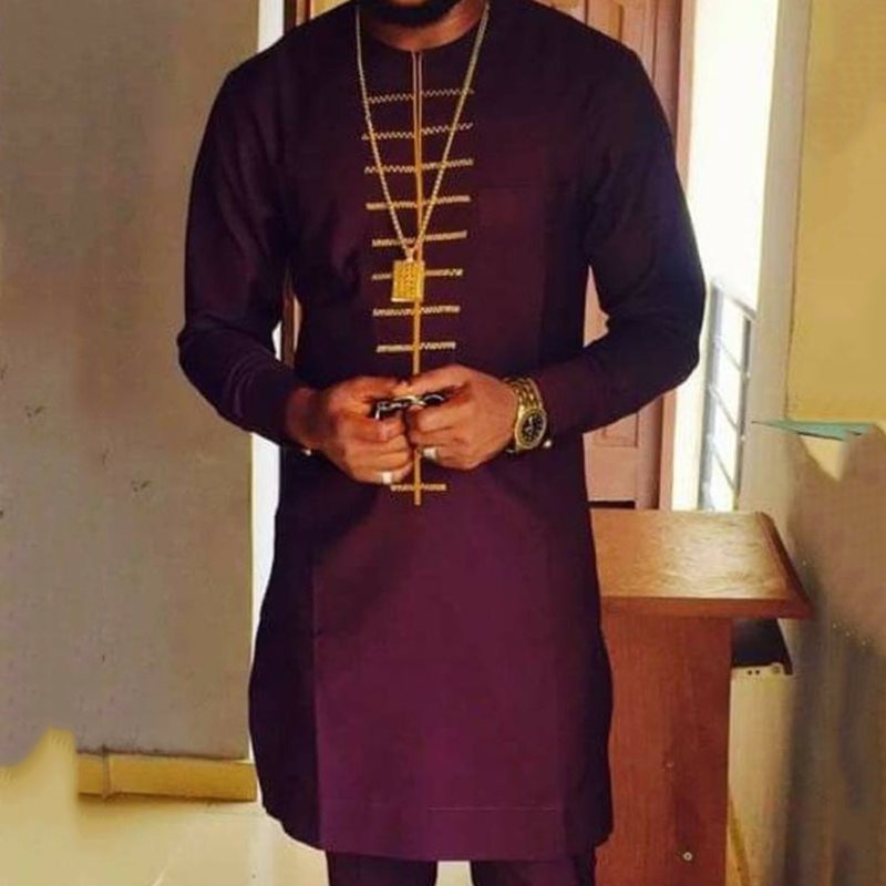 Traditional Dashiki Riche Round Neck Zipper Long T-Shirt Male African Clothing Long Sleeve Tops 2020 Africa Men Dress Tee Shirt Y200409