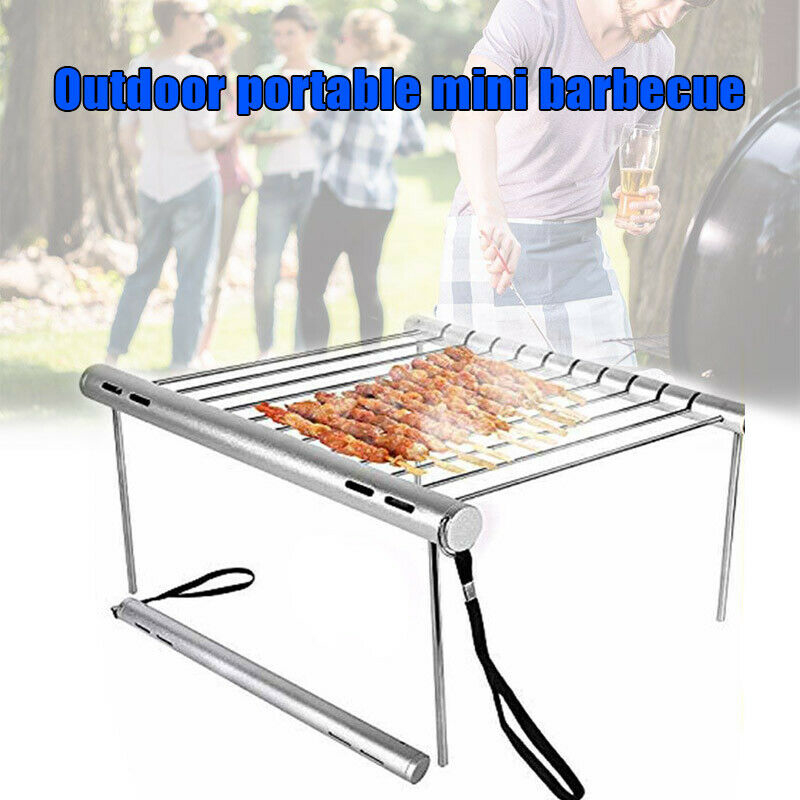 

Mini Family Party Barbecue Grill Outdoor Stainless Steel Portable Folding Barbecue Grill Garden Rack Lightweight Kitchen Tools