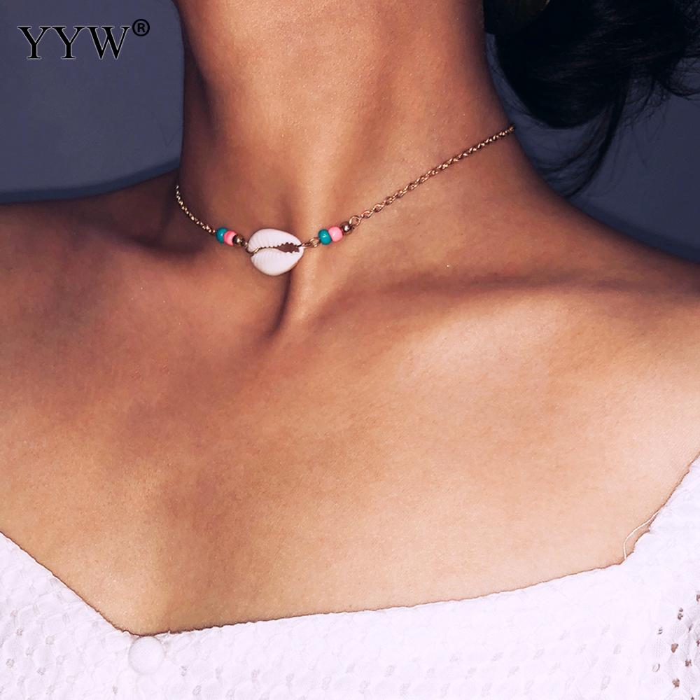 Bohemia Concha De Mar Concha Colgante Collar Cuello Gargantilla playa Encanto Joyas FG