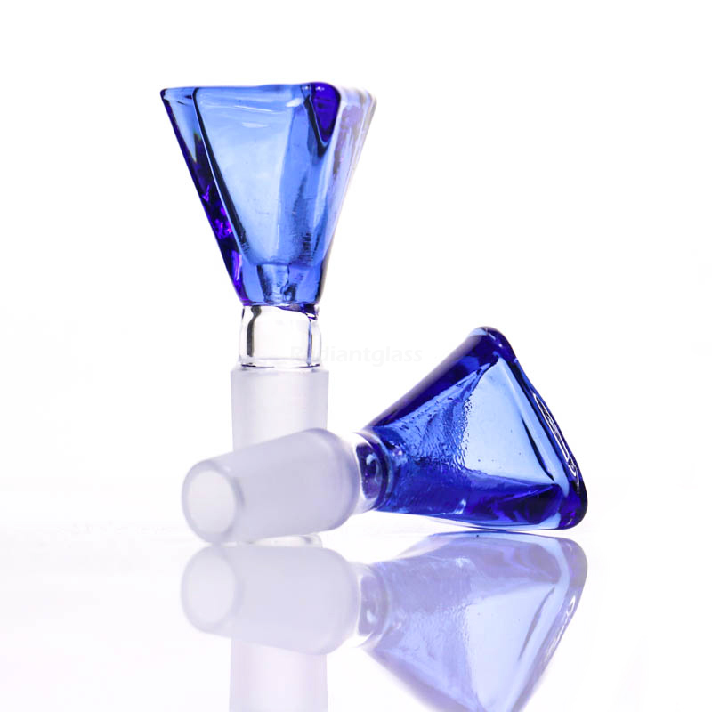 

Triangle glass bowl green blue duck green jade 14mm/18mm for glass water pipe or bong bubbler