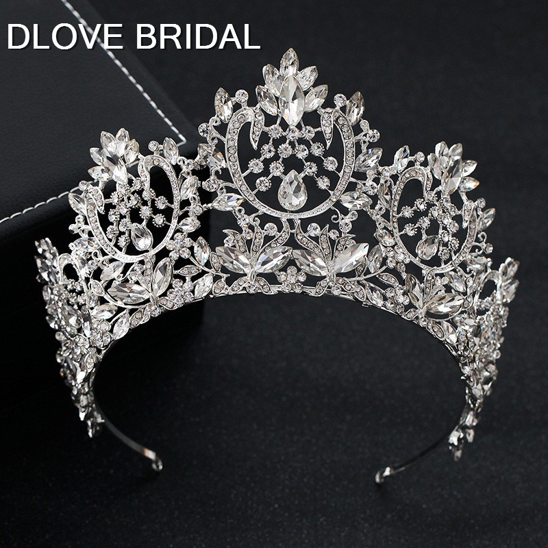 

Luxury Bridal Crown Silver Gold Crystal Tiara Wedding Party Hair Accessory Headpiece High Quality New Arrival Styles Ready to Ship