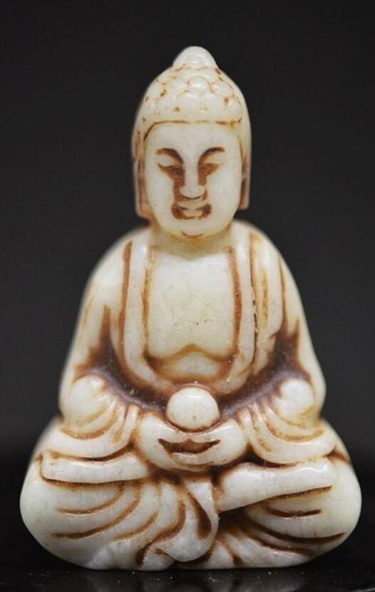 Fine Chinese natural white Jade Statue Pendant Amulet Necklace Antique Dragon