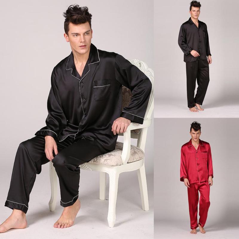 

Men's Pajamas Lounge Wear Suits Set Tops with Pants Long-sleeved Classic Elegant Solid Trend Sofa Comfort Home Dropship#0730, Rd