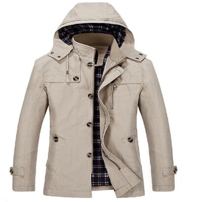 

Spring and autumn explosions men' casual cotton washed jacket aut Outerwearumn winter men' mid-length slim trench coat, Beige