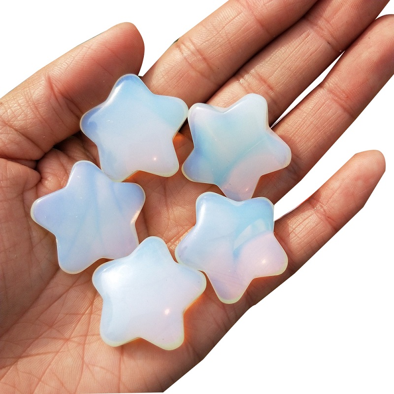 

5pcs Natural Rose Quartz Crystal Star Carving Tiger's-eye Moonstone Lapis Lazuli Star Meditation Healing Feng Shui Home Decoration