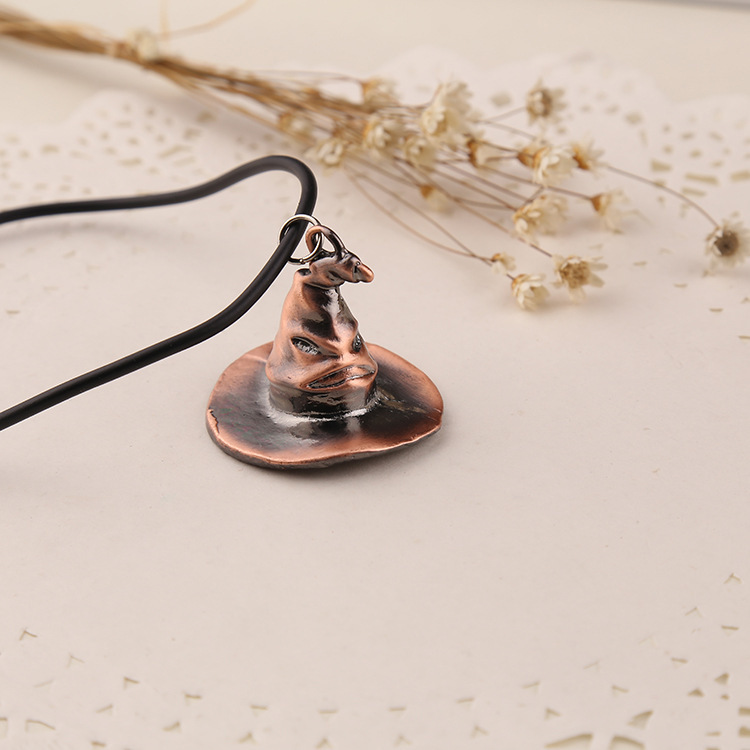

10pc Movie Logo geometric 3D harry Series Magic Hat Pendant Necklace Snitch Time Hourglass Enthusiast Gift Leather Lucky woman mother men's family gifts jewelry