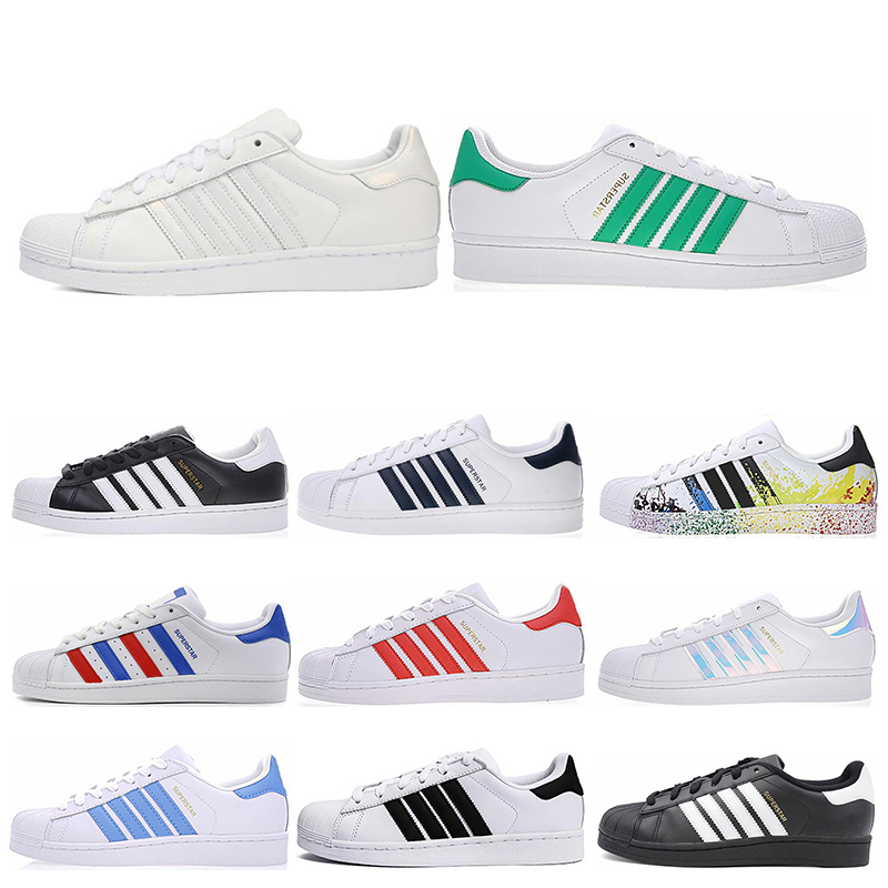 

Fashion Super Star White Hologram Iridescent Junior Men Superstars 80s sneakers Pride Womens Mens Trainers Superstar Casual Shoes 36-45, Color 1