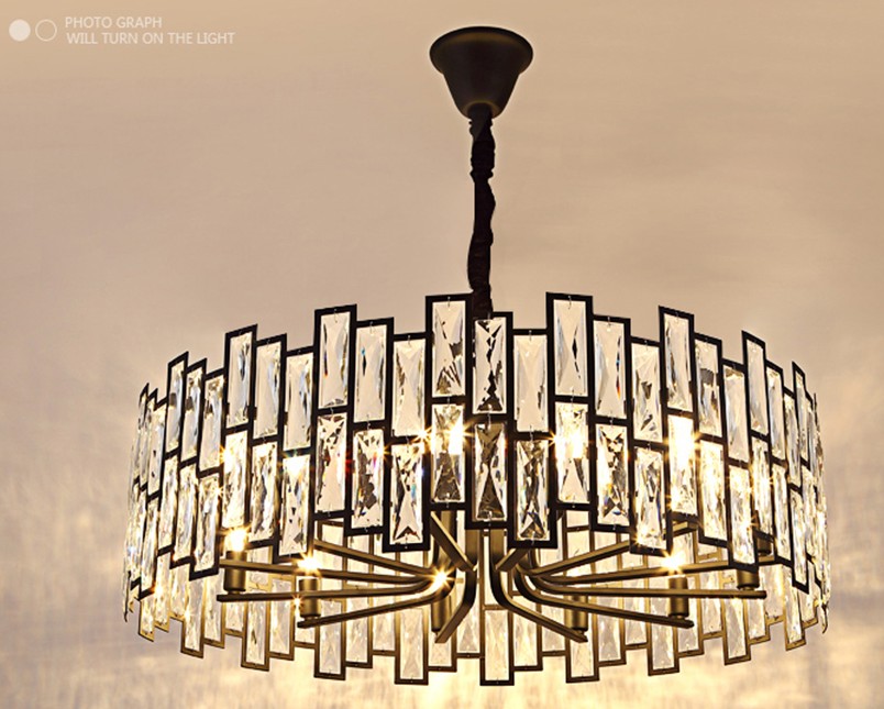 

Modern black chandelier lighting crystals lights lustre cristal design rustic round led chandeliers in the living room bedroom LLFA