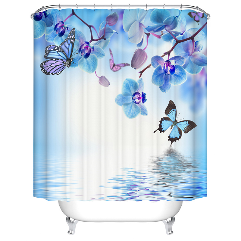 

rose flower butterfly shower curtain waterproof extra large bathroom curtain shower bath
