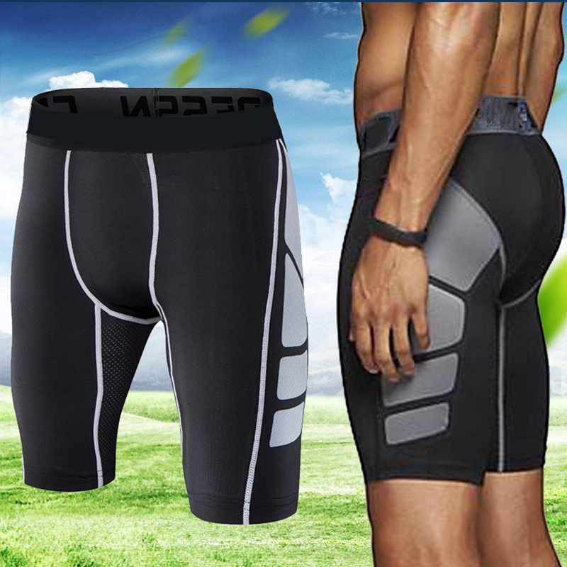 

New Compression Shorts Men Bodybuilding Quick Dry Fitness Tight Shorts Sweat Sport Short Trousers Gym Men's For Running, Blue