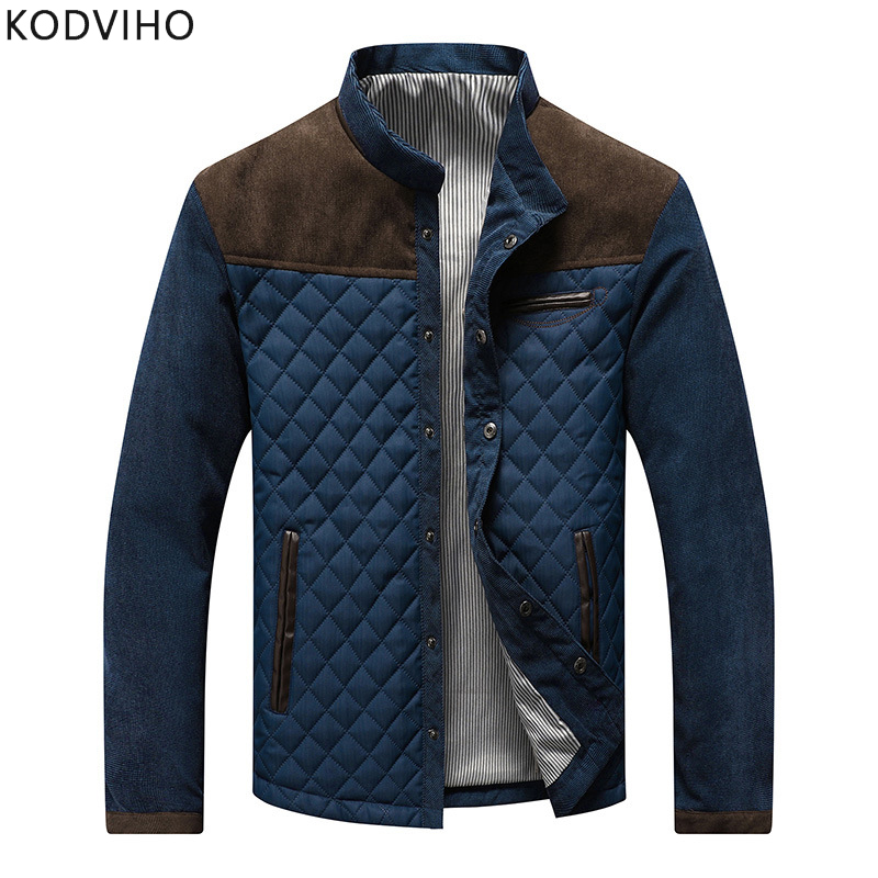 

Casual Jacket Men Spirng Autumn Stand Collar Jackets Man Long Sleeve Plaid Coat Mens Brand New Outwear Clothing Jacken Herren XL, White grey