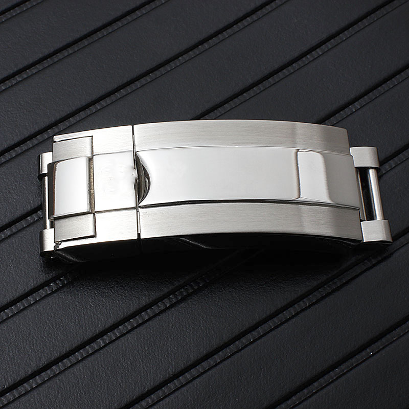 

Stainless Steel Deployment Clasp for Rolex Watch Band Strap Buckle 16mm, Black;brown
