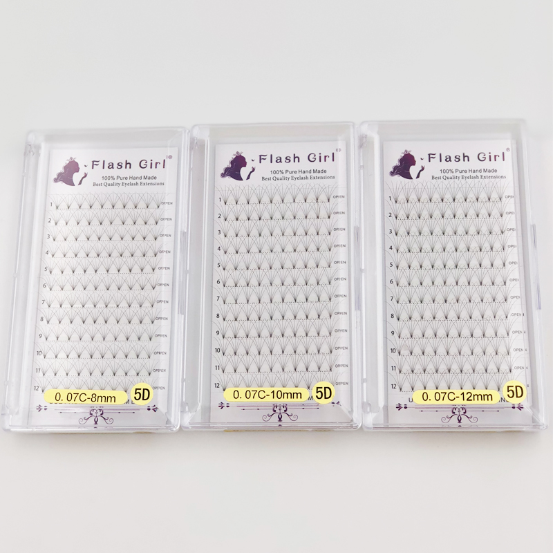 

Flash Girl Wholesale 5D Premade Volume Fans Handmade Eyelash Extensions Premade Fans 0.07mm Curl C