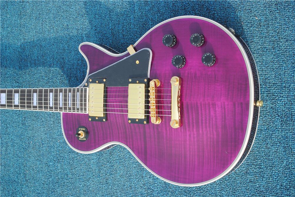 Free Shipping ! Wholesale New arrival custom electric guitar mahogany body/neck top quality in purple burst